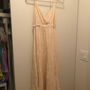 theory maxi dress beige peach xs